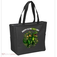Leprechaun Riding Dino Happy Pat-rex Day T-rex Tote Bag thumb 2