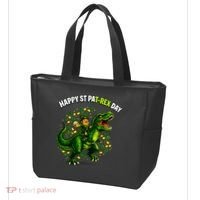 Leprechaun Riding Dino Happy Pat-rex Day T-rex Tote Bag thumb 3