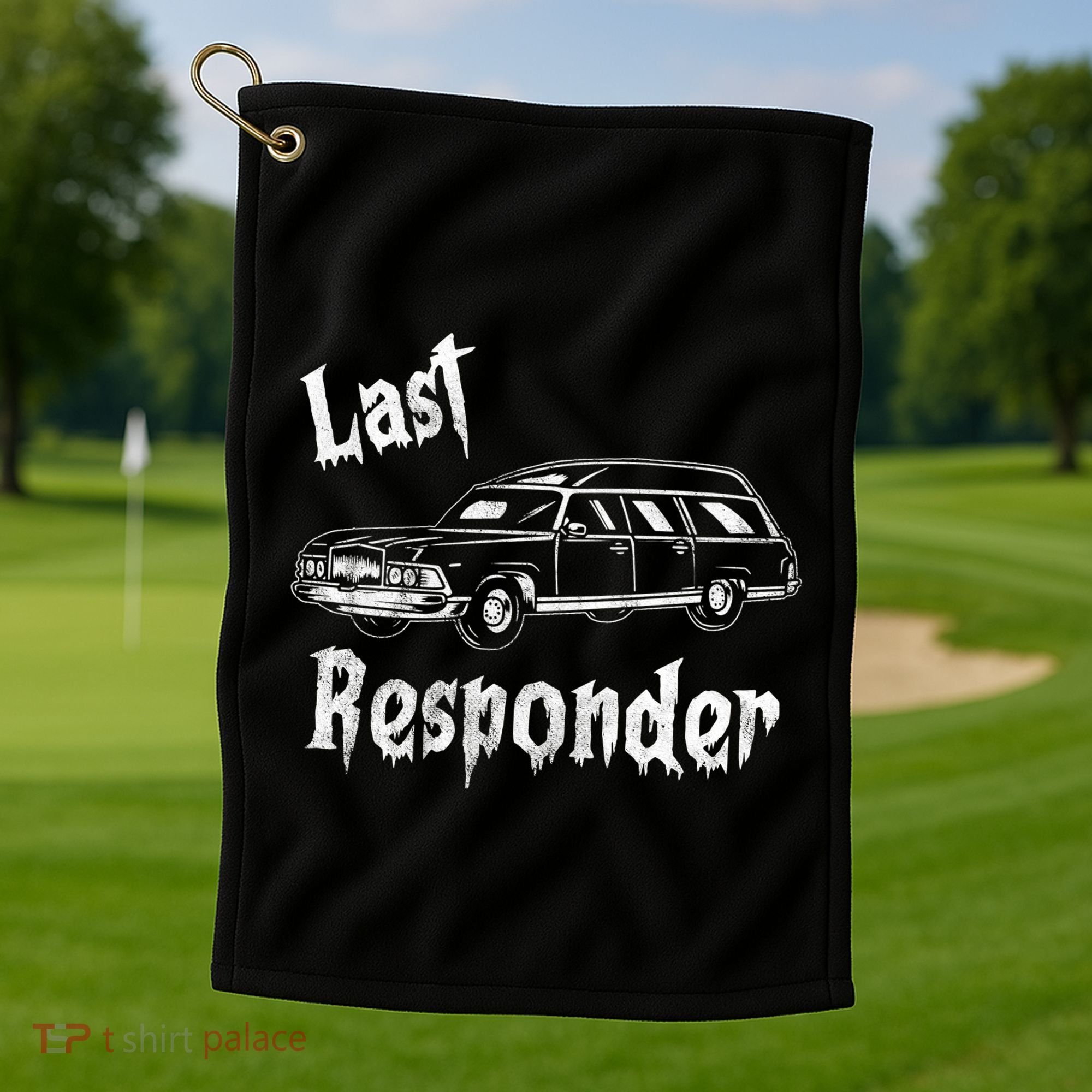 Last Responder Funny Old Classic Car Golf Towel