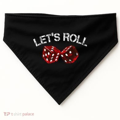 LetS Roll Funny Red Dice Craps Game Night USA-Made Doggie Bandana