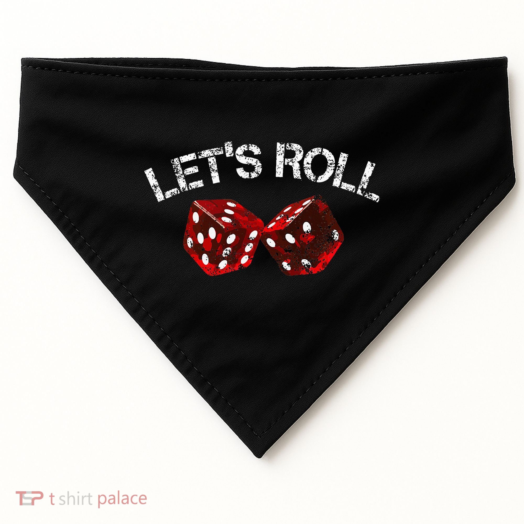 LetS Roll Funny Red Dice Craps Game Night USA-Made Doggie Bandana