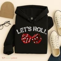 LetS Roll Funny Red Dice Craps Game Night Hoodie thumb 4
