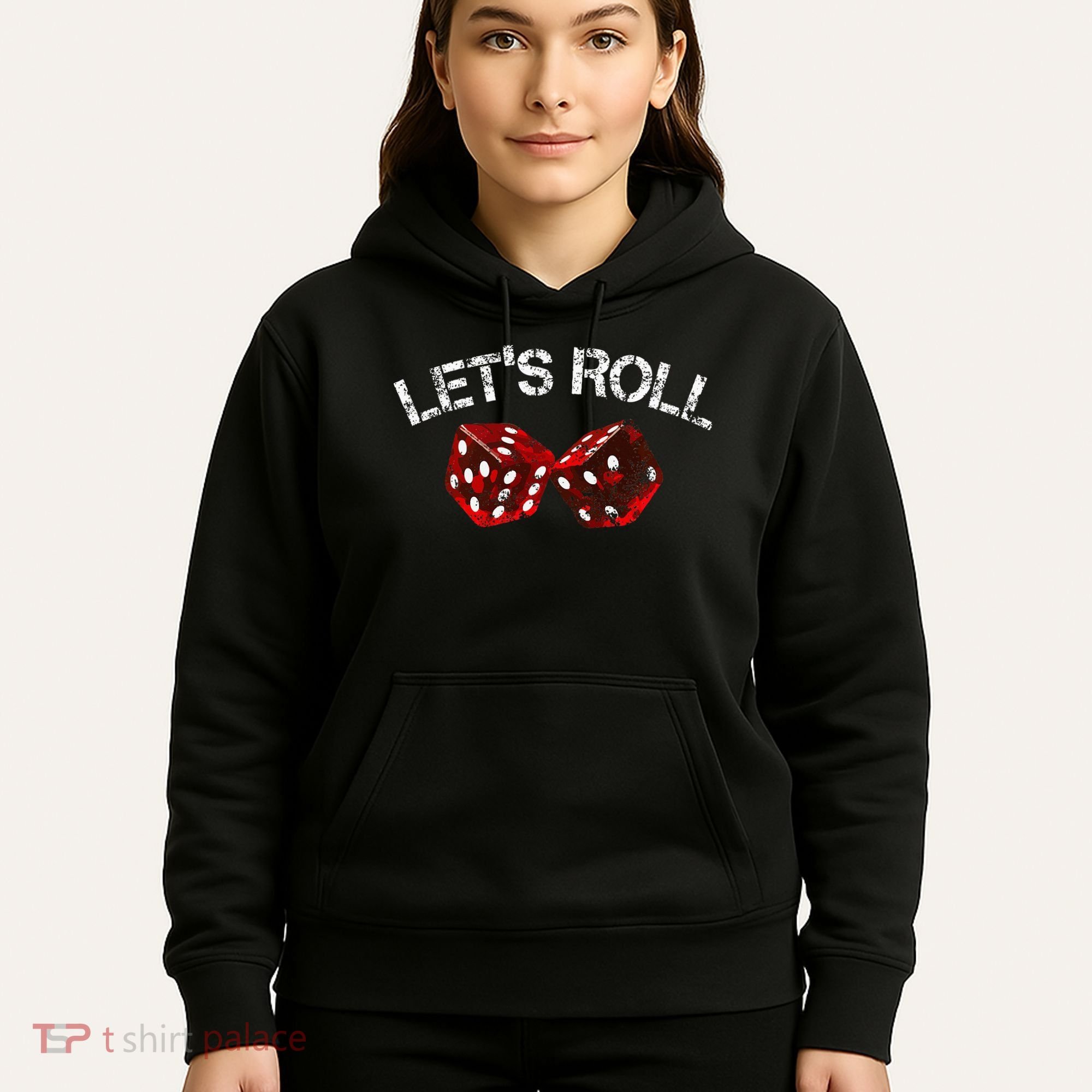 LetS Roll Funny Red Dice Craps Game Night Hoodie