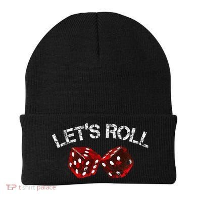 LetS Roll Funny Red Dice Craps Game Night Beanie