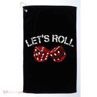 LetS Roll Funny Red Dice Craps Game Night Golf Towel thumb 0