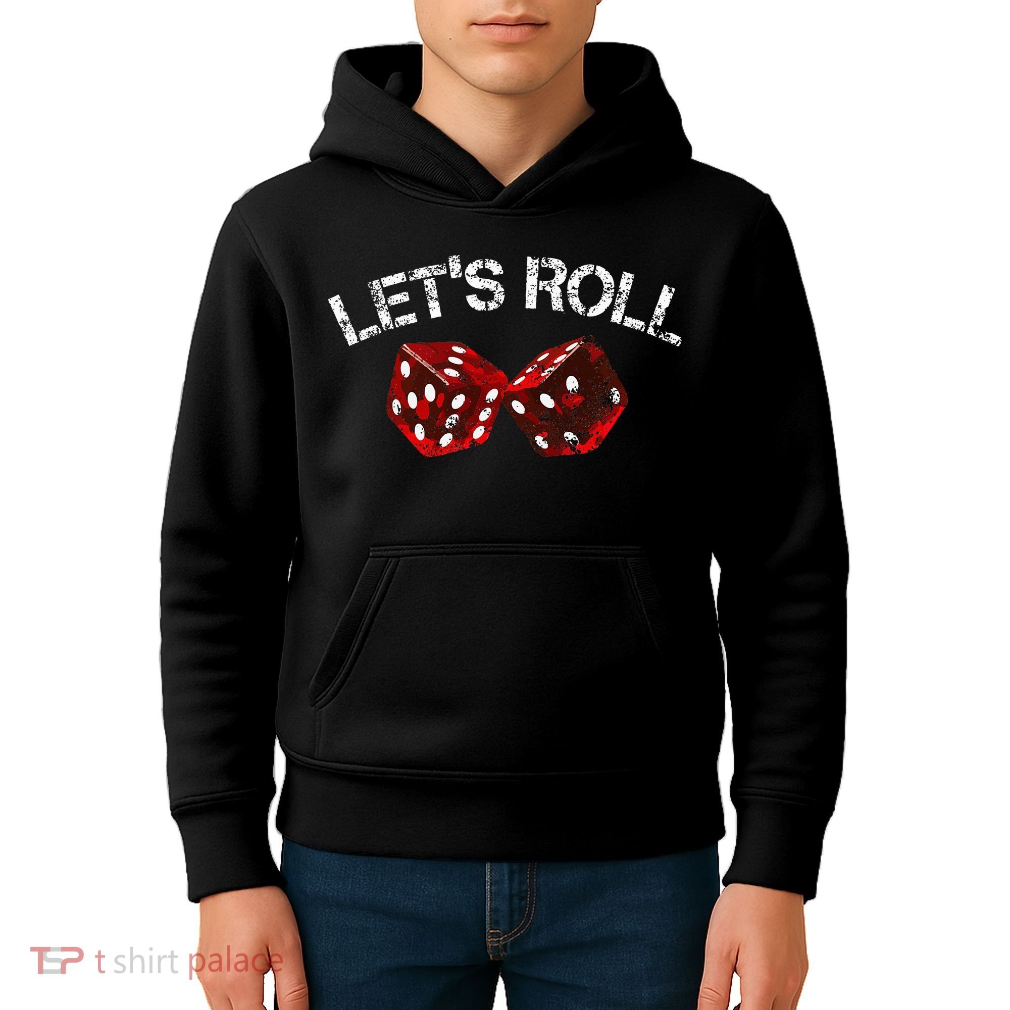 LetS Roll Funny Red Dice Craps Game Night Kids Hoodie
