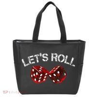 LetS Roll Funny Red Dice Craps Game Night Tote Bag thumb 0
