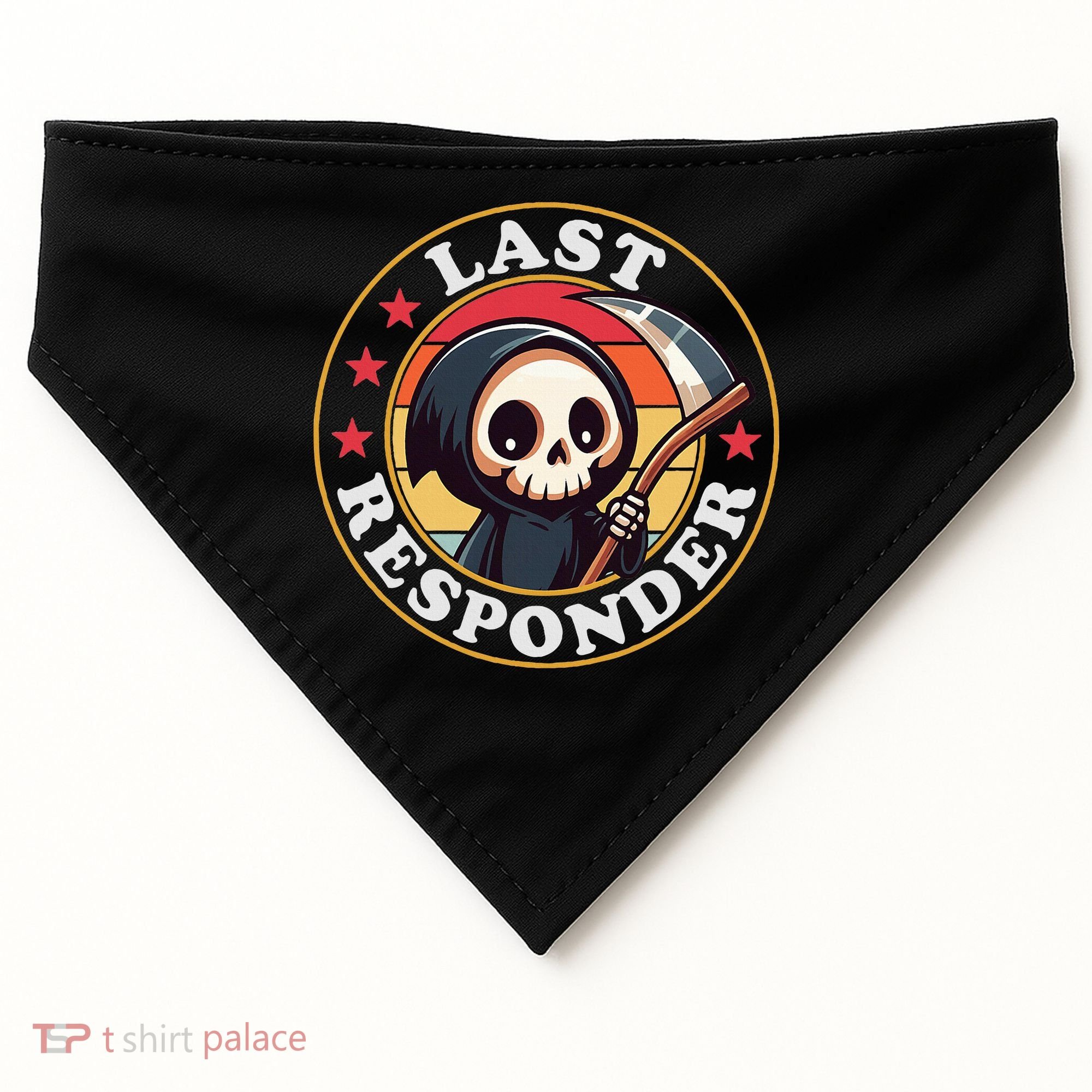 Last Responder Funny Mortician Grim Reaper USA-Made Doggie Bandana