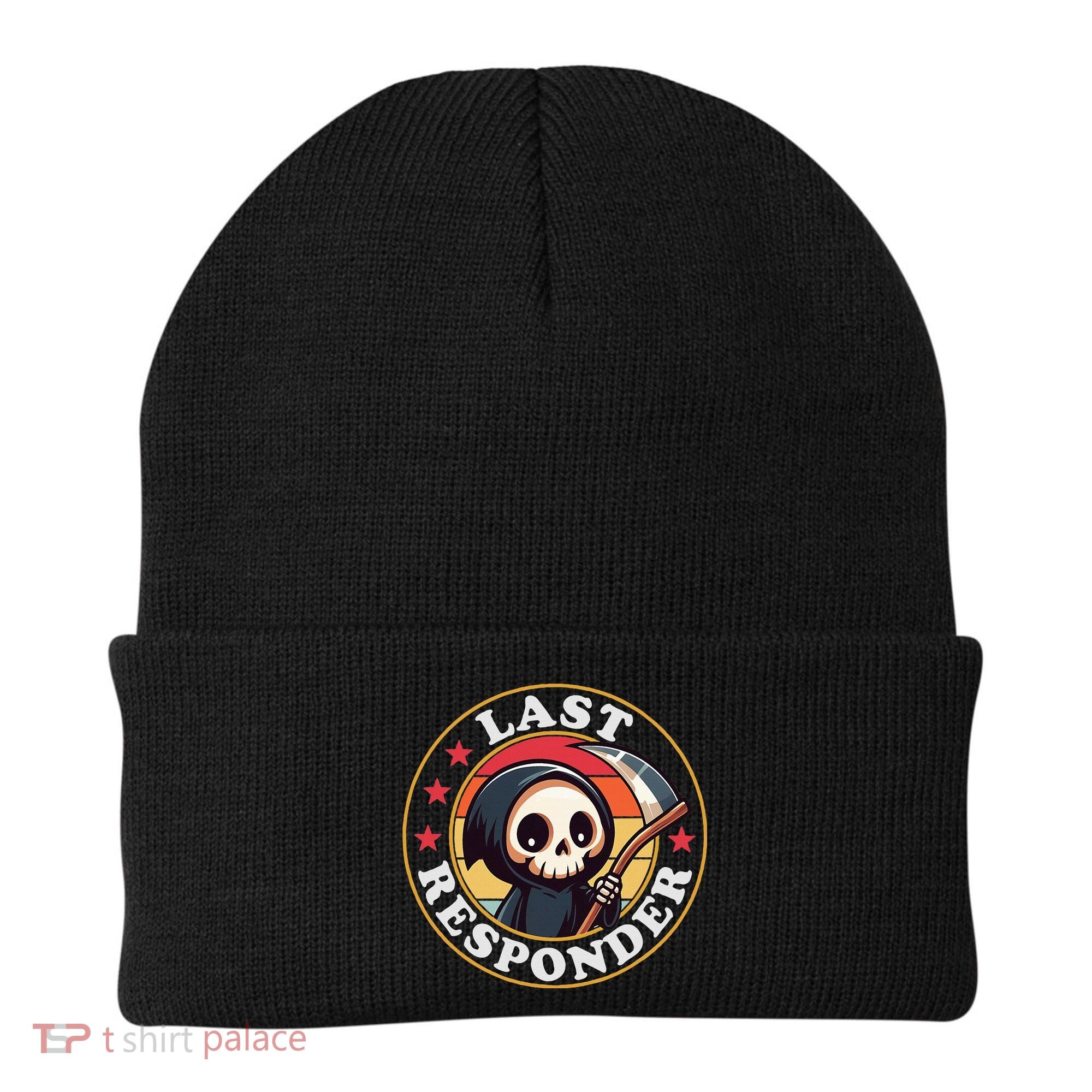 Last Responder Funny Mortician Grim Reaper Beanie