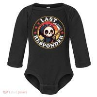 Last Responder Funny Mortician Grim Reaper Baby Long Sleeve Bodysuit thumb 0