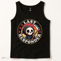 Last Responder Funny Mortician Grim Reaper Tank Top thumb 2