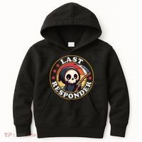 Last Responder Funny Mortician Grim Reaper Kids Hoodie thumb 0