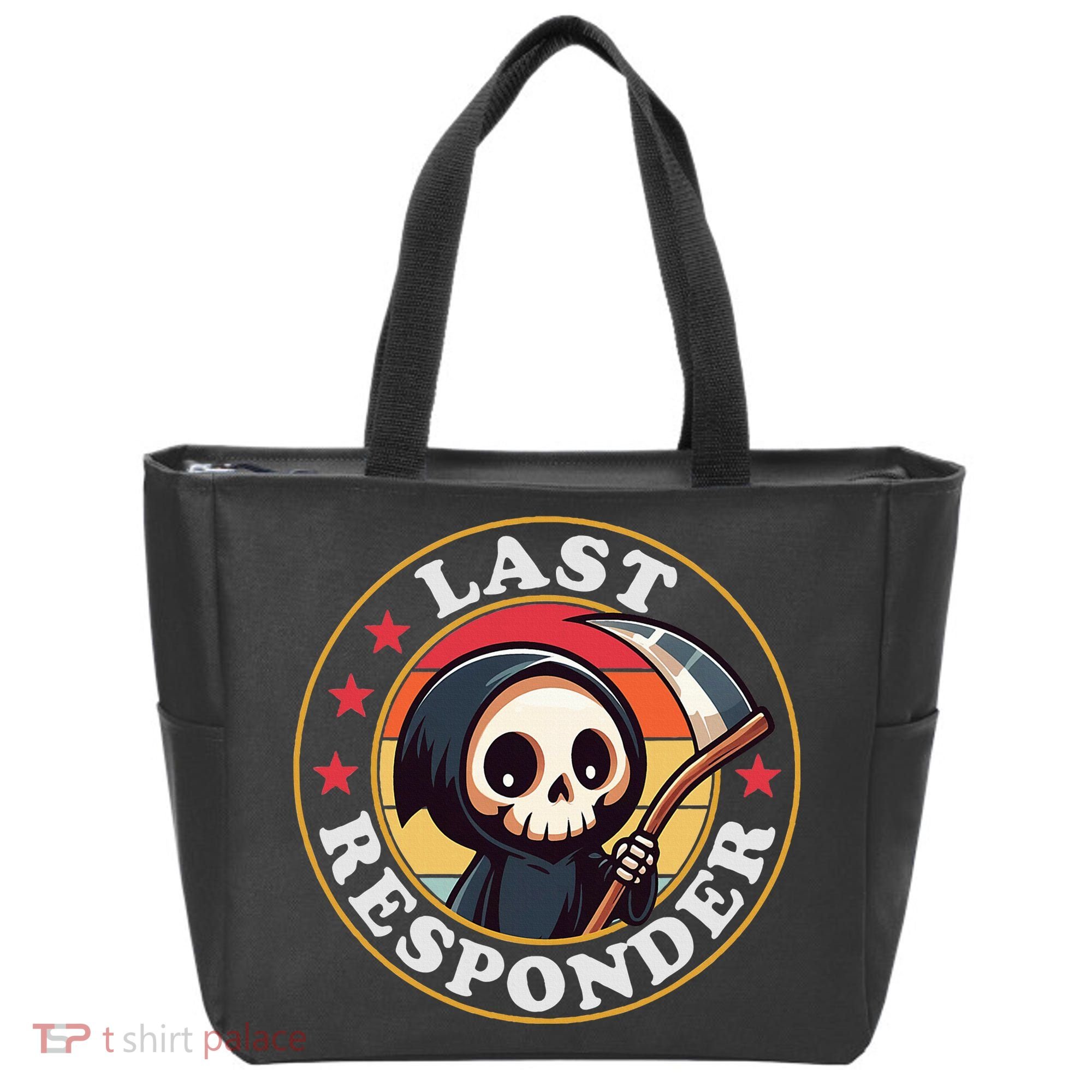 Last Responder Funny Mortician Grim Reaper Tote Bag