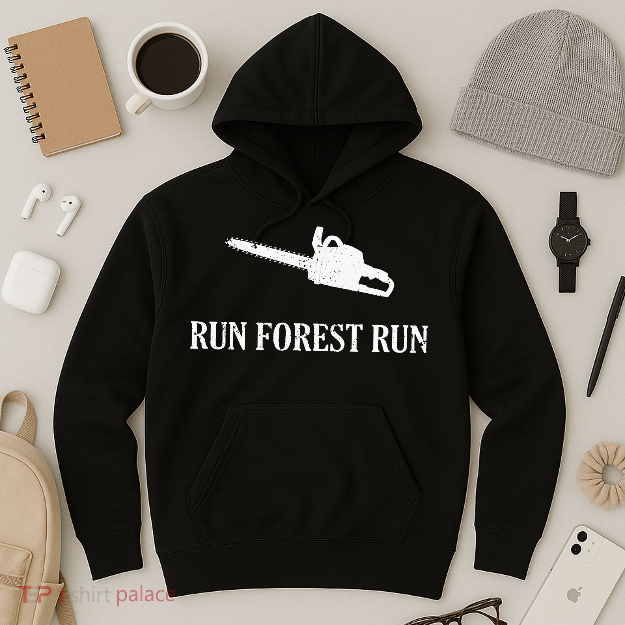 Lumberjack Run Forest Run Chainsaw Logger Arborist Hoodie