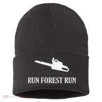 Lumberjack Run Forest Run Chainsaw Logger Arborist Sustainable Knit Beanie thumb 0