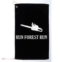 Lumberjack Run Forest Run Chainsaw Logger Arborist Golf Towel thumb 0