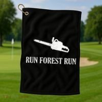 Lumberjack Run Forest Run Chainsaw Logger Arborist Golf Towel thumb 1