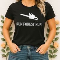 Lumberjack Run Forest Run Chainsaw Logger Arborist Women's T-Shirt thumb 2