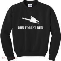 Lumberjack Run Forest Run Chainsaw Logger Arborist Kids Sweatshirt thumb 0