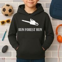 Lumberjack Run Forest Run Chainsaw Logger Arborist Kids Hoodie thumb 2