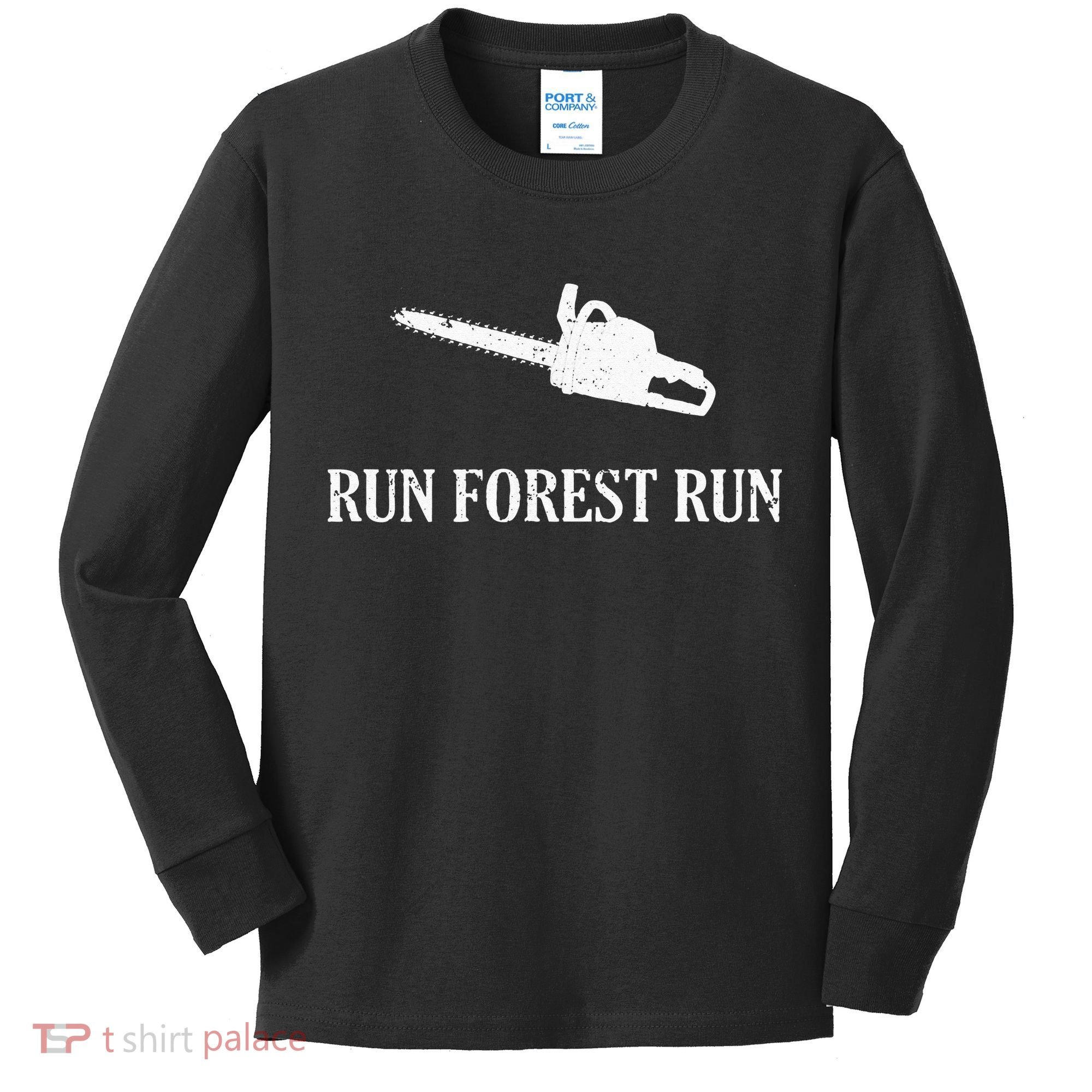 Lumberjack Run Forest Run Chainsaw Logger Arborist Kids Long Sleeve Shirt