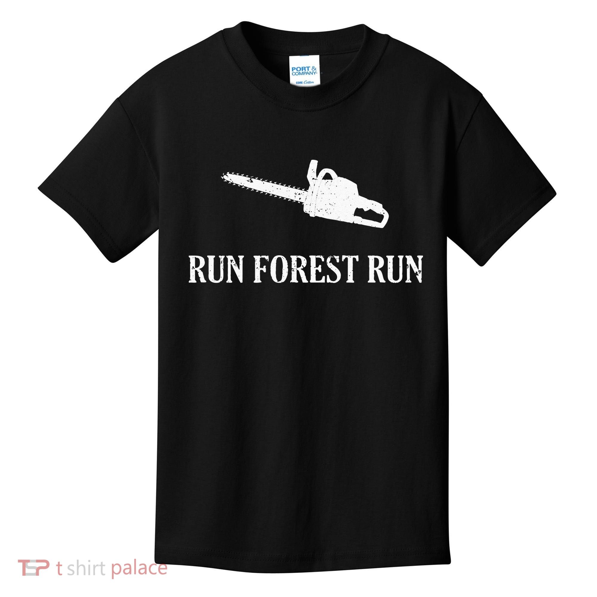 Lumberjack Run Forest Run Chainsaw Logger Arborist Kids T-Shirt