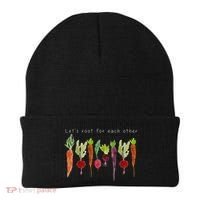 Lets Root For Each Other Vegetable Quote Beanie thumb 0