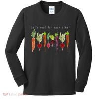 Lets Root For Each Other Vegetable Quote Kids Long Sleeve Shirt thumb 0