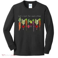 Lets Root For Each Other Vegetable Quote Kids Long Sleeve Shirt thumb 0
