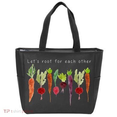 Lets Root For Each Other Vegetable Quote Tote Bag