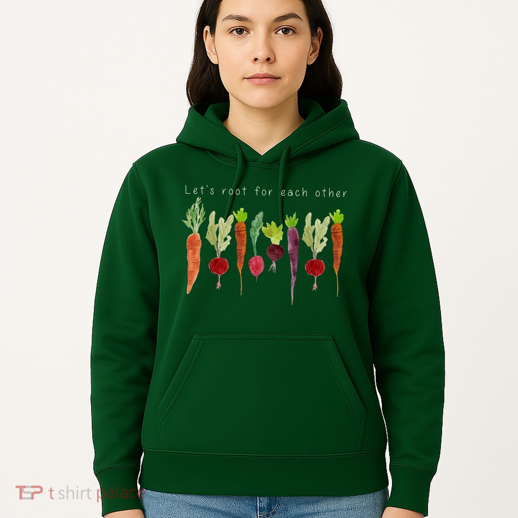 Lets Root For Each Other Vegetable Quote Hoodie