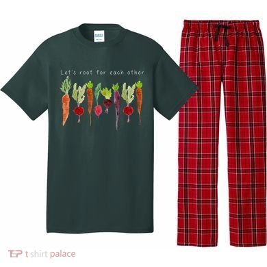 Lets Root For Each Other Vegetable Quote Pajama Set
