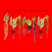 Lets Root For Each Other Vegetable Quote Santa Hat thumb 1