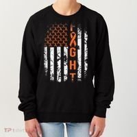 Leukemia Ribbon Fight American Flag Leukemia Awareness Women's Sweatshirt thumb 0
