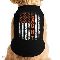 Leukemia Ribbon Fight American Flag Leukemia Awareness Doggie Tank thumb 0