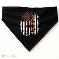 Leukemia Ribbon Fight American Flag Leukemia Awareness USA-Made Doggie Bandana thumb 0