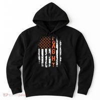 Leukemia Ribbon Fight American Flag Leukemia Awareness Hoodie thumb 0