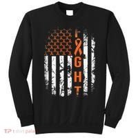 Leukemia Ribbon Fight American Flag Leukemia Awareness Sweatshirt thumb 0