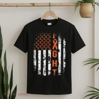 Leukemia Ribbon Fight American Flag Leukemia Awareness T-Shirt thumb 2