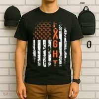 Leukemia Ribbon Fight American Flag Leukemia Awareness T-Shirt thumb 6