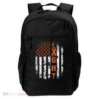 Leukemia Ribbon Fight American Flag Leukemia Awareness Backpack thumb 0