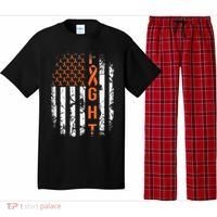 Leukemia Ribbon Fight American Flag Leukemia Awareness Pajama Set thumb 0