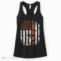 Leukemia Ribbon Fight American Flag Leukemia Awareness Women's Tank Top thumb 0