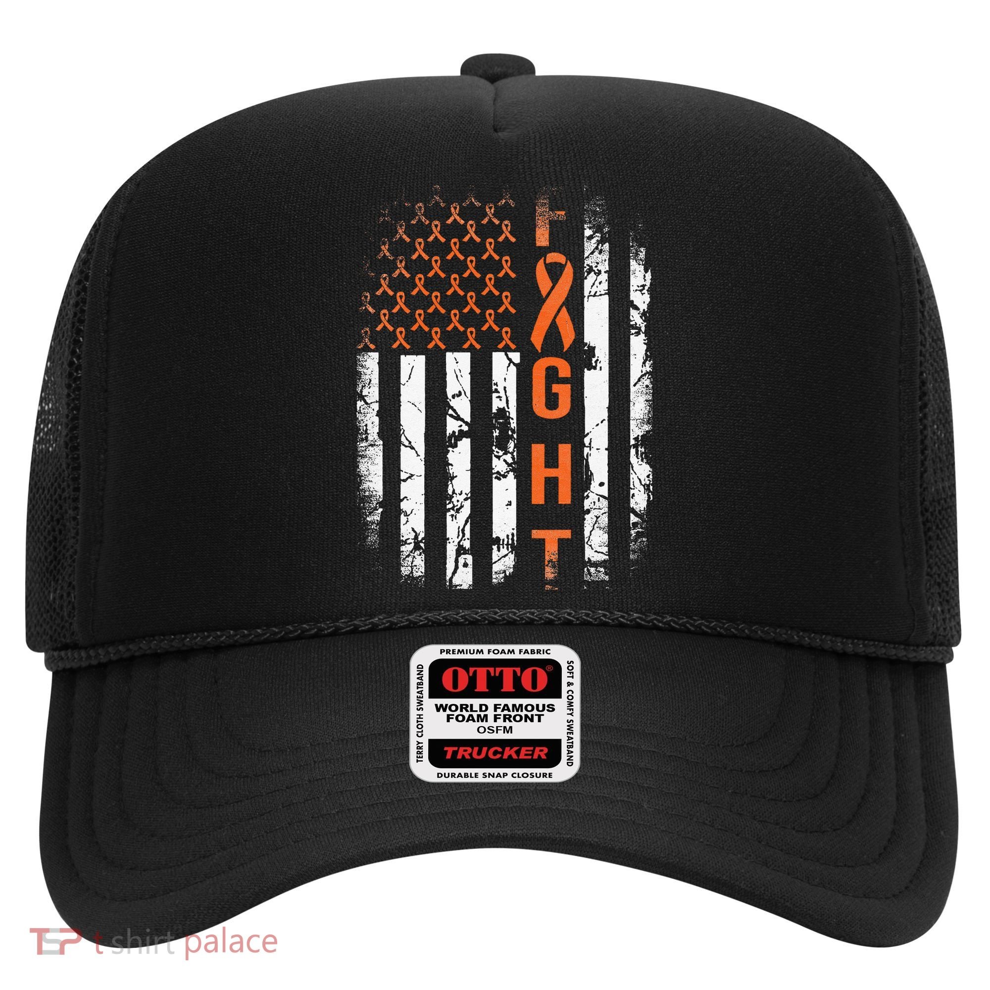 Leukemia Ribbon Fight American Flag Leukemia Awareness Hat