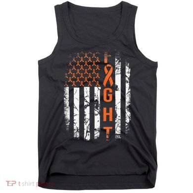 Leukemia Ribbon Fight American Flag Leukemia Awareness Tank Top