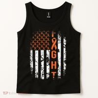 Leukemia Ribbon Fight American Flag Leukemia Awareness Tank Top thumb 2