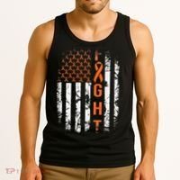 Leukemia Ribbon Fight American Flag Leukemia Awareness Tank Top thumb 3