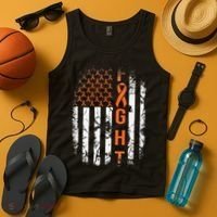 Leukemia Ribbon Fight American Flag Leukemia Awareness Tank Top thumb 4
