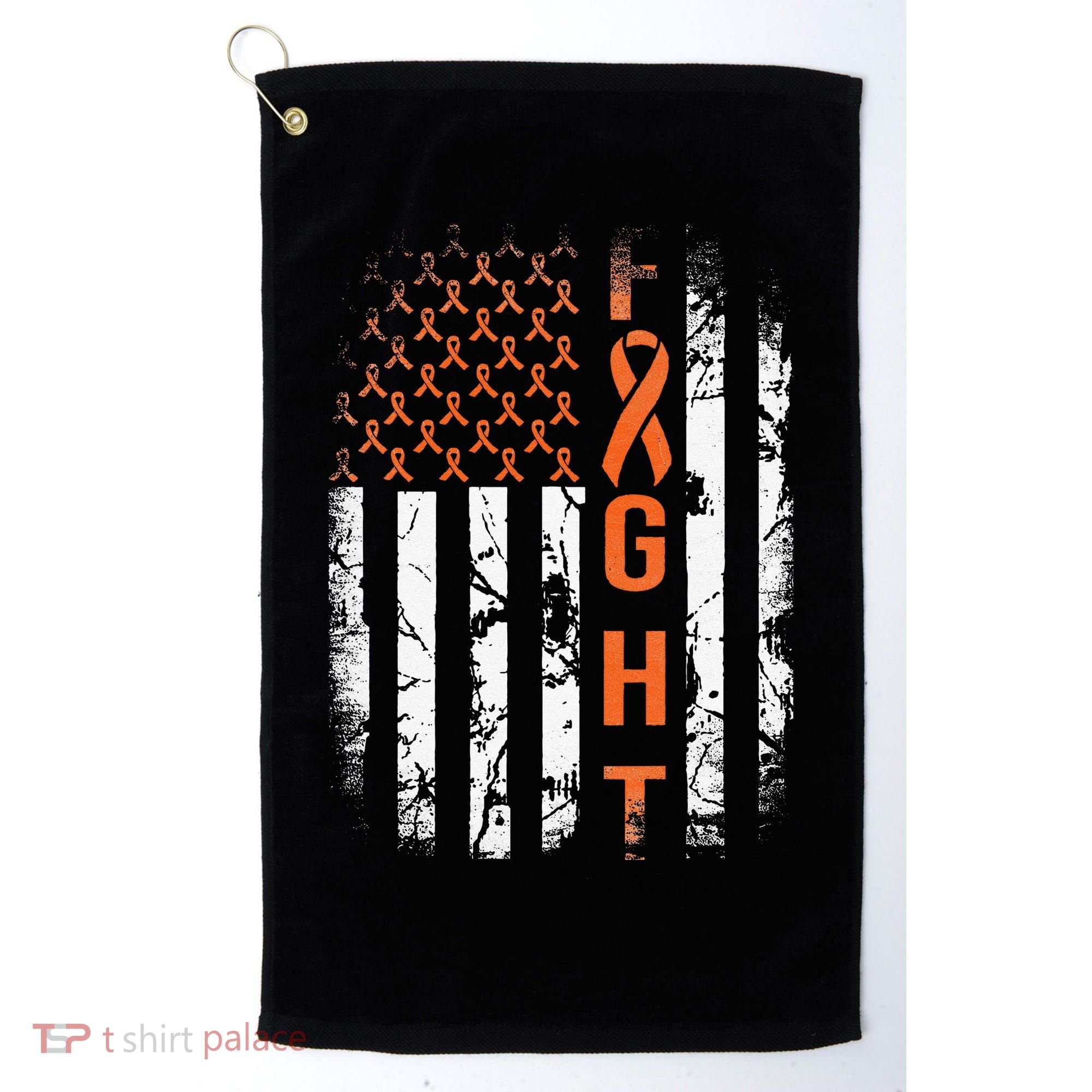 Leukemia Ribbon Fight American Flag Leukemia Awareness Golf Towel
