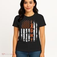 Leukemia Ribbon Fight American Flag Leukemia Awareness Women's T-Shirt thumb 4